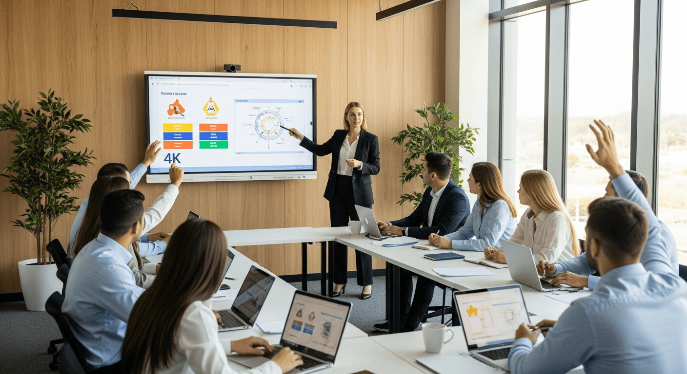 C Sınıfı İş Güvenliği Uzmanı ofiste denetim yapıyor