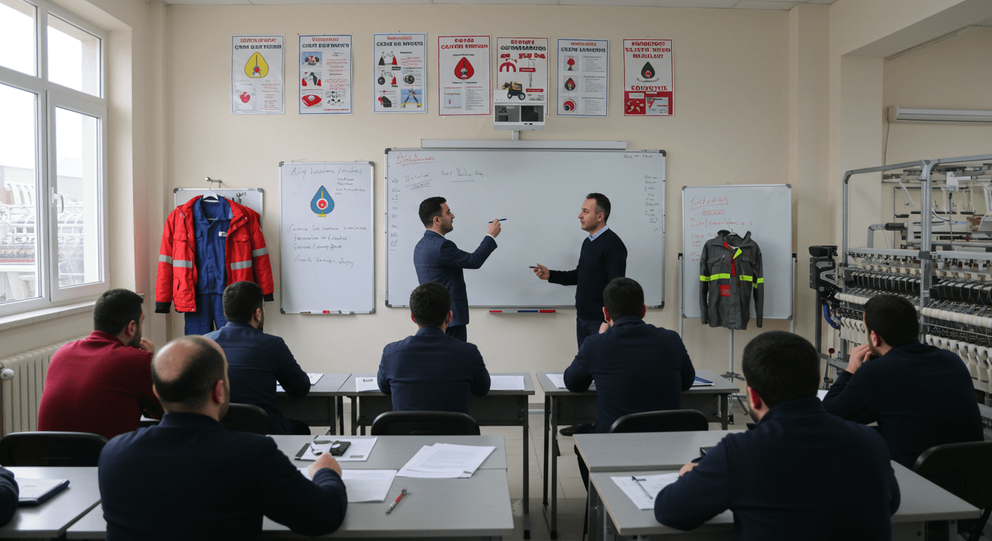 Gürsu iş güvenliği kursu eğitim sınıfı - tekstil iplik ve otomotiv yan sanayi CNC torna İSG uzmanlığı eğitimi Bursa Gürsu