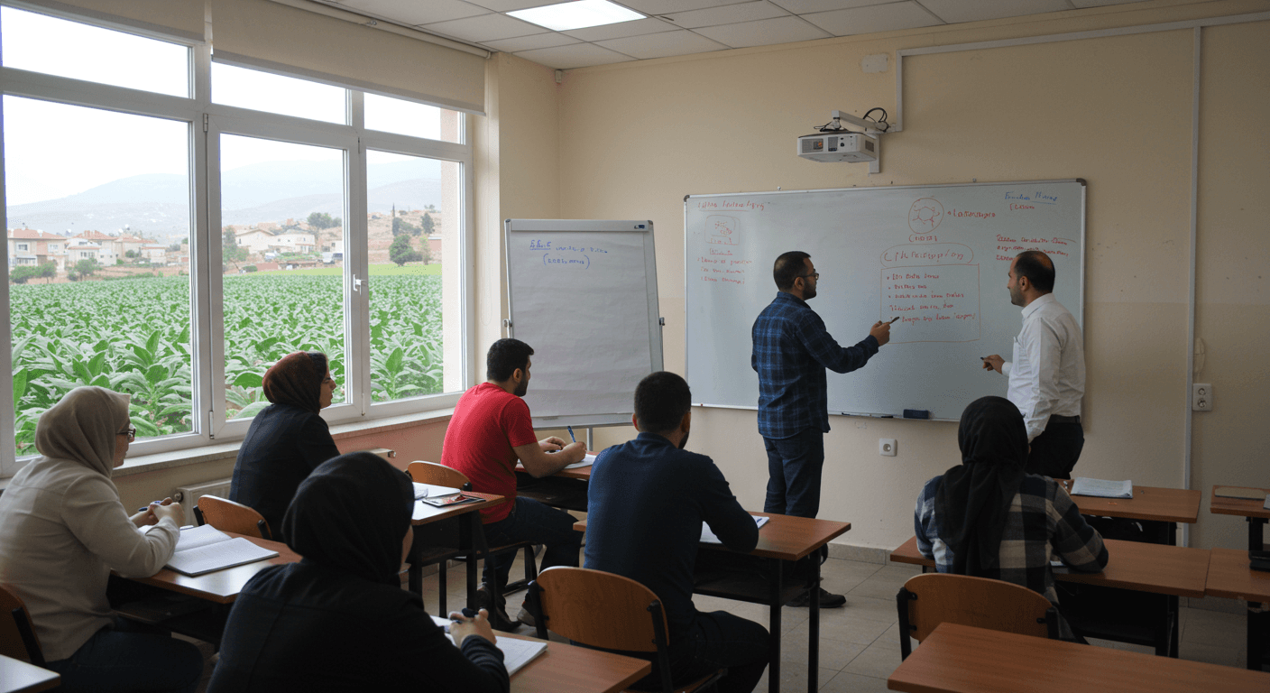 Hazro Diyarbakır iş güvenliği kursu — tütün kurutma fırını CO izleme, ceviz kırma nip-point guard ve dağ yolu kazı şev stabilitesi İSG eğitimi