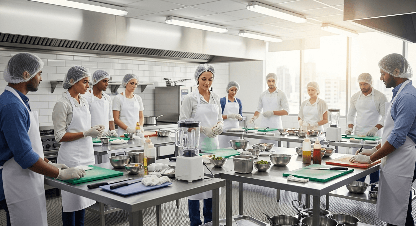 Hijyen eğitimi alan gıda sektörü çalışanları