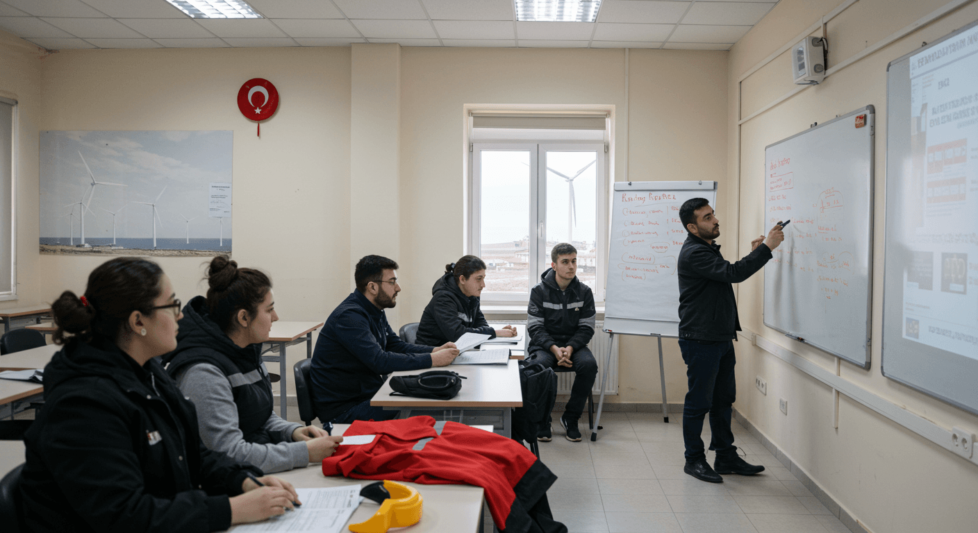 Karaburun iş güvenliği kursu eğitim sınıfı - rüzgar enerjisi ve dalyan balıkçılığı sektörüne özel İSG uzmanlığı eğitimi İzmir Karaburun