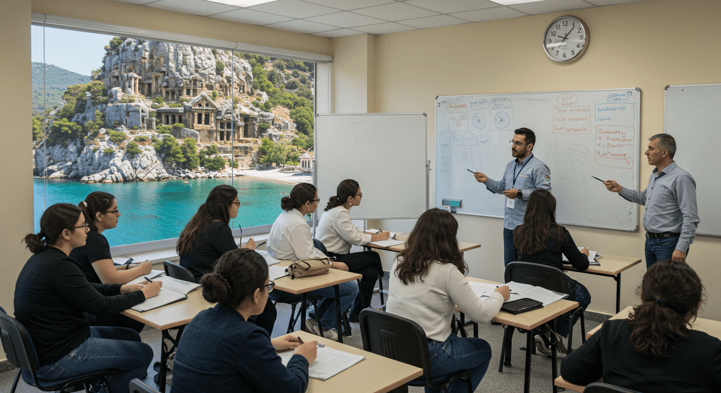 Kaş iş güvenliği kursu eğitim ortamı - Antalya Kaş İSG uzmanlık sertifika programı sınıf görüntüsü