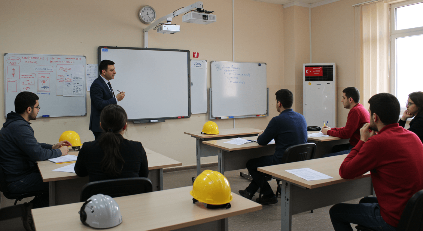 Kınık iş güvenliği kursu eğitim sınıfı - Bakırçay Havzası krom madenciliği ve tarım sektörüne özel İSG uzmanlığı eğitimi İzmir Kınık